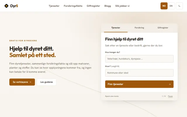 Forsiden til Dyrli